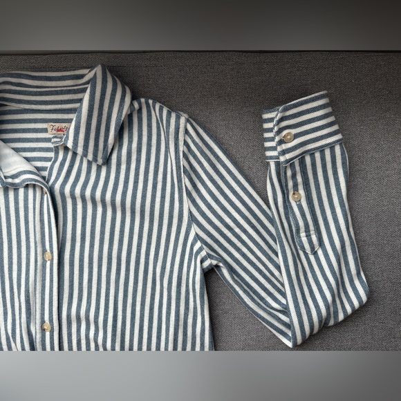 NWT Faherty Legend Striped Long Sleeve Button Down Sweater Dress - Picture 6 of 8